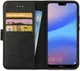 Rosso Deluxe Huawei P20 Lite Hoesje Echt Leer Book Case Zwart afbeelding 1