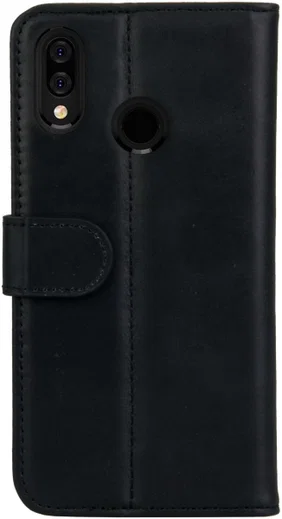 Rosso Deluxe Huawei P20 Lite Hoesje Echt Leer Book Case Zwart afbeelding 4
