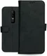 Rosso Deluxe OnePlus 6 Hoesje Echt Leer Book Case Zwart afbeelding 13