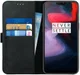 Rosso Deluxe OnePlus 6 Hoesje Echt Leer Book Case Zwart afbeelding 1