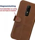 Rosso Deluxe OnePlus 6 Hoesje Echt Leer Book Case Bruin afbeelding 10