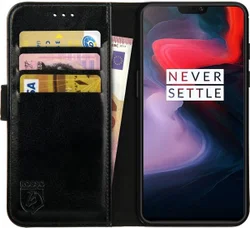 Rosso Element OnePlus 6 Hoesje Book Cover Zwart afbeelding