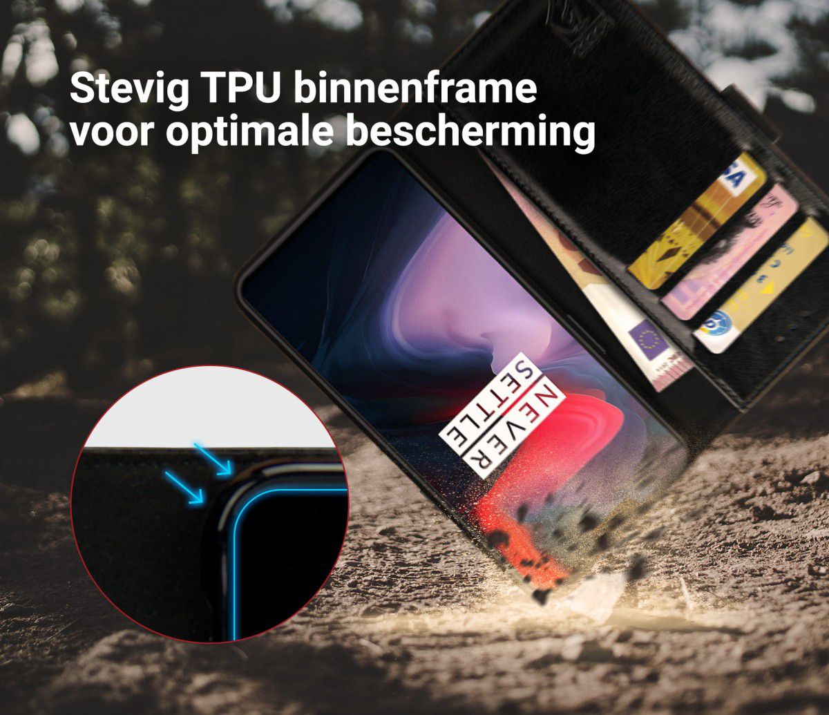 Rosso Element OnePlus 6 Hoesje Book Cover Zwart afbeelding 6