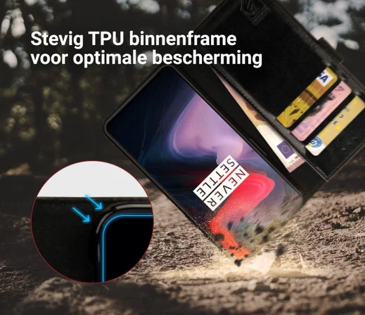 Rosso Element OnePlus 6 Hoesje Book Cover Zwart afbeelding 6