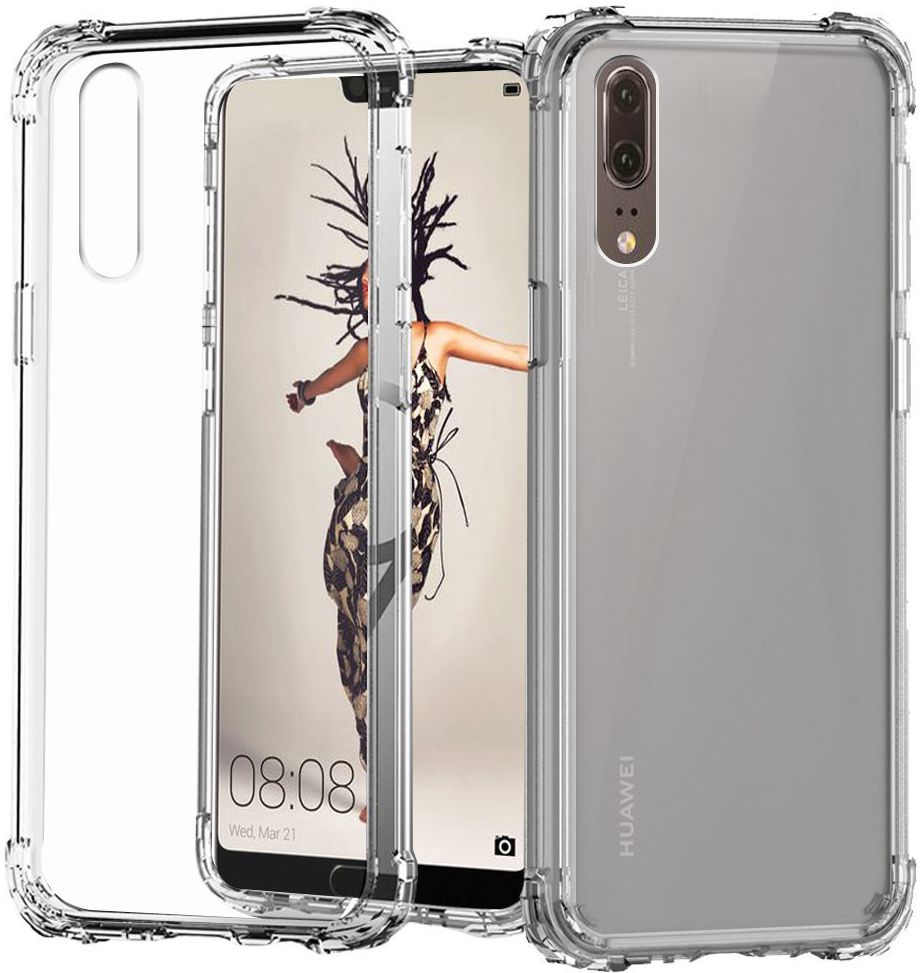 Huawei P20 Hoesje met Bumper Transparant afbeelding 1
