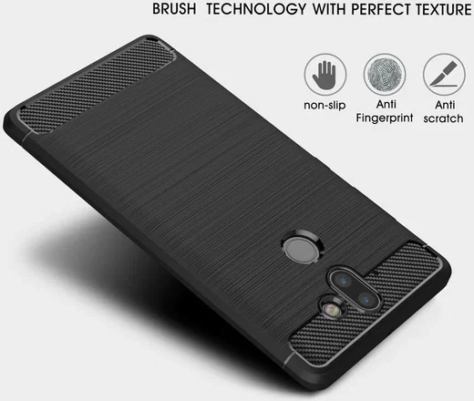 Nokia 8 Sirocco Geborsteld TPU Hoesje Zwart afbeelding 6