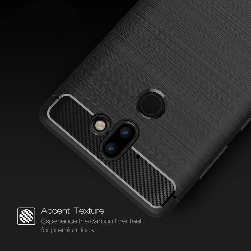 Nokia 8 Sirocco Geborsteld TPU Hoesje Zwart afbeelding 7