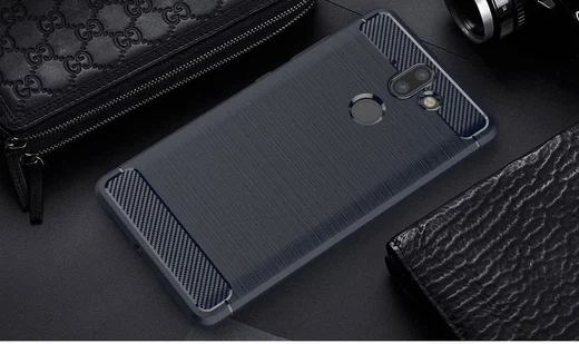Nokia 8 Sirocco Geborsteld TPU Hoesje Blauw afbeelding 2