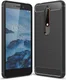 Nokia 6 (2018) Geborsteld TPU Hoesje Zwart afbeelding 1