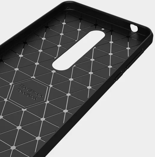 Nokia 6 (2018) Geborsteld TPU Hoesje Zwart afbeelding 3