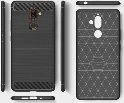 Nokia 7 Plus Geborsteld TPU Hoesje Zwart afbeelding 7