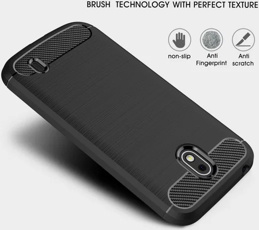 Nokia 1 Geborsteld TPU Hoesje Zwart afbeelding 5