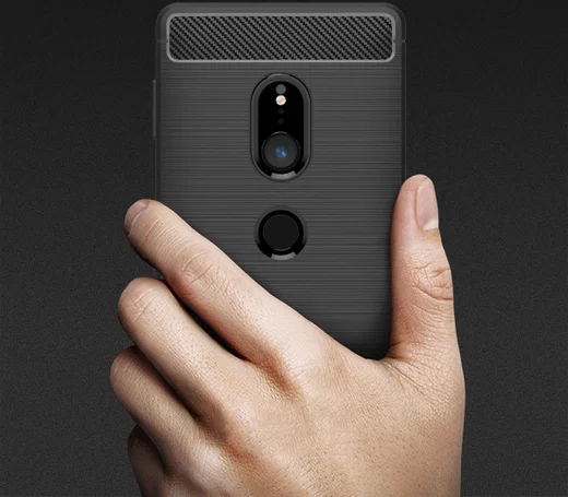 Sony Xperia XZ2 Geborsteld TPU Hoesje Zwart afbeelding 9