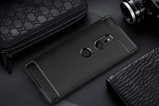 Sony Xperia XZ2 Geborsteld TPU Hoesje Zwart afbeelding 10