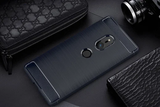 Sony Xperia XZ2 Geborsteld TPU Hoesje Blauw afbeelding 2