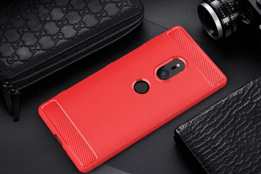 Sony Xperia XZ2 Geborsteld TPU Hoesje Rood afbeelding 2