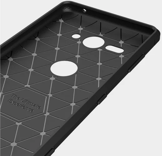 Sony Xperia XZ2 Compact Geborsteld TPU Hoesje Zwart afbeelding 2