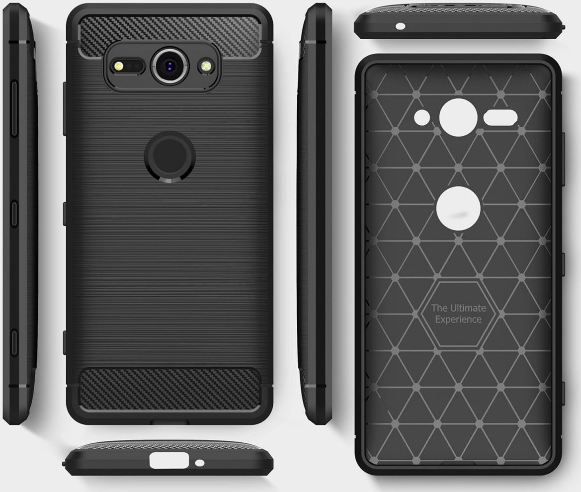 Sony Xperia XZ2 Compact Geborsteld TPU Hoesje Zwart afbeelding 8