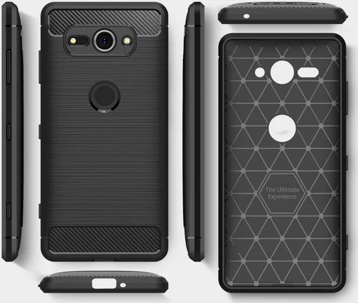 Sony Xperia XZ2 Compact Geborsteld TPU Hoesje Zwart afbeelding 8