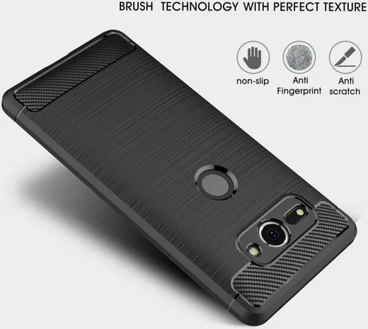 Sony Xperia XZ2 Compact Geborsteld TPU Hoesje Zwart afbeelding 9