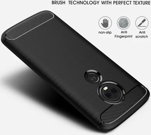 Motorola Moto E5 Geborsteld TPU Hoesje Blauw afbeelding 6
