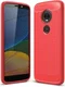 Motorola Moto E5 Geborsteld TPU Hoesje Rood afbeelding 1