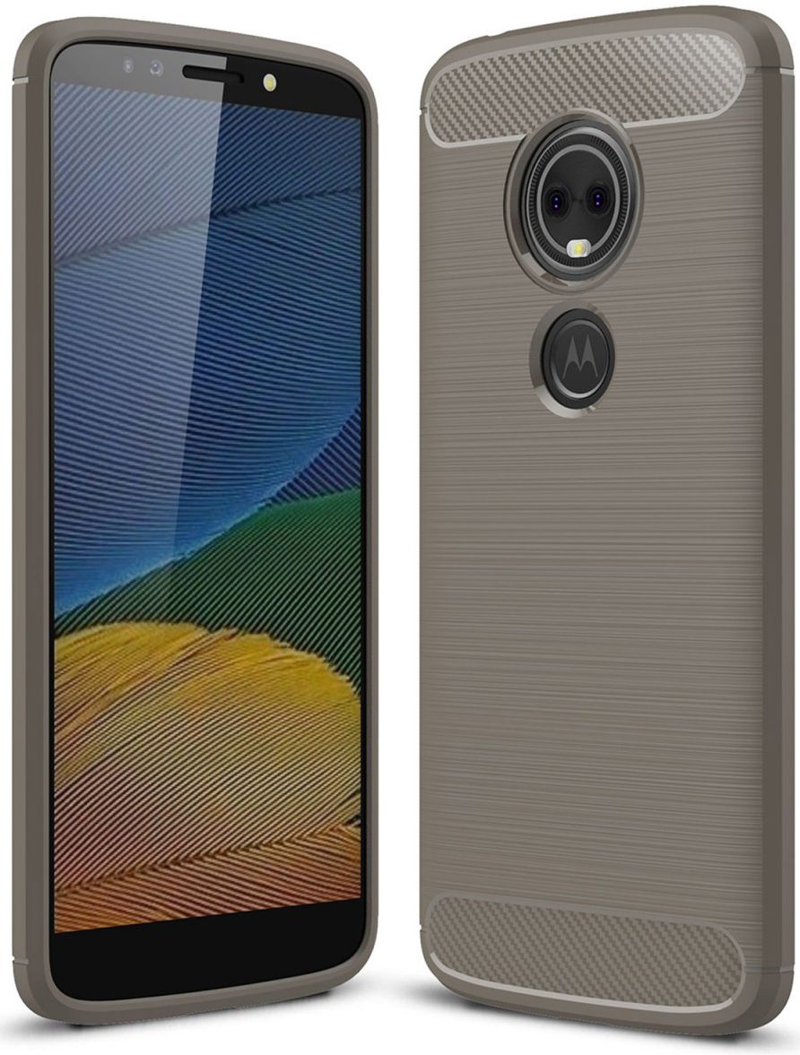 Motorola Moto E5 Geborsteld TPU Hoesje Grijs afbeelding 1
