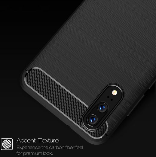 Huawei P20 Geborsteld TPU Hoesje Zwart afbeelding 6