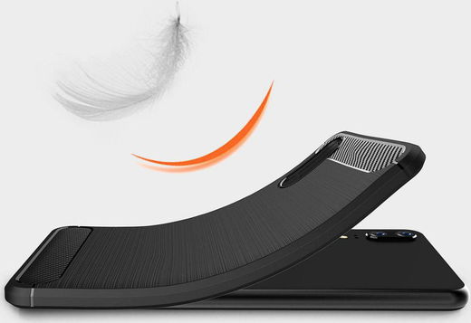 Huawei P20 Geborsteld TPU Hoesje Zwart afbeelding 2