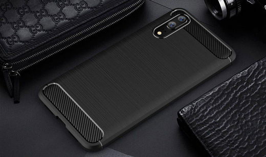 Huawei P20 Geborsteld TPU Hoesje Zwart afbeelding 5