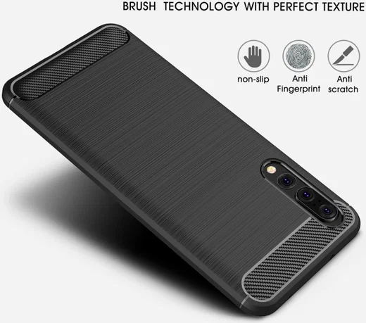 Huawei P20 Pro Geborsteld TPU Hoesje Zwart afbeelding 11