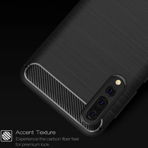 Huawei P20 Pro Geborsteld TPU Hoesje Zwart afbeelding 6