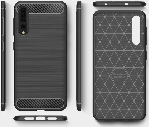 Huawei P20 Pro Geborsteld TPU Hoesje Zwart afbeelding 8
