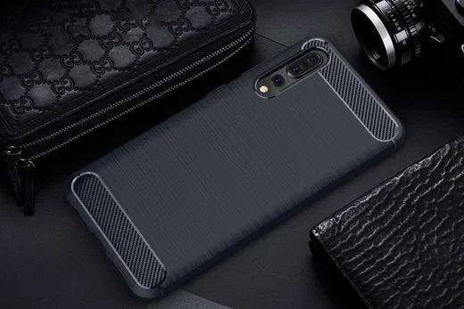 Huawei P20 Pro Geborsteld TPU Hoesje Blauw afbeelding 2