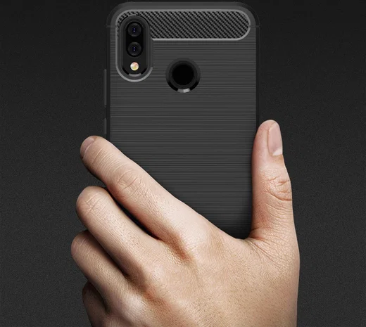 Huawei P20 Lite Geborsteld TPU Hoesje Zwart afbeelding 7