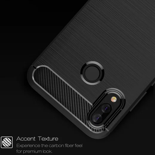 Huawei P20 Lite Geborsteld TPU Hoesje Zwart afbeelding 6