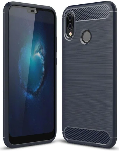 Huawei P20 Lite Geborsteld TPU Hoesje Blauw afbeelding 1