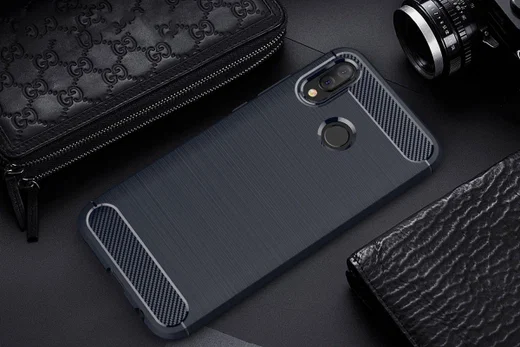 Huawei P20 Lite Geborsteld TPU Hoesje Blauw afbeelding 2
