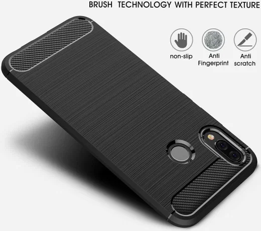 Huawei P20 Lite Geborsteld TPU Hoesje Rood afbeelding 6