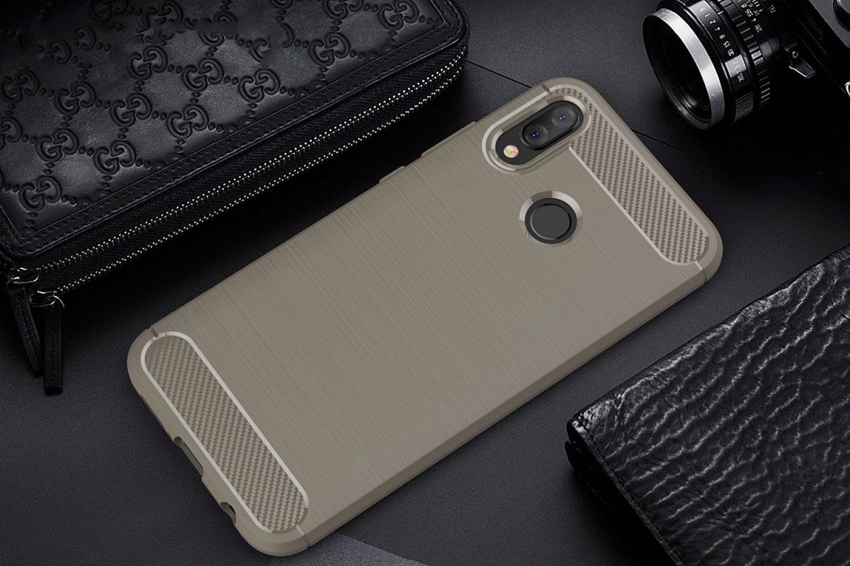 Huawei P20 Lite Geborsteld TPU Hoesje Grijs afbeelding 4