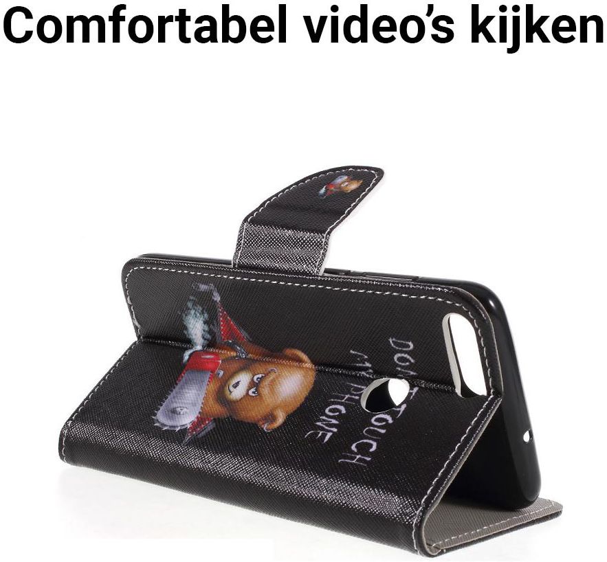 Huawei P Smart Portemonee Hoesje met Teddy Print afbeelding 4