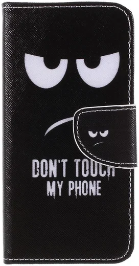 Huawei P Smart Portemonnee Hoesje met Don't Touch My Phone Print afbeelding 1