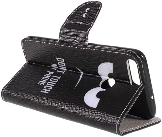 Huawei P Smart Portemonnee Hoesje met Don't Touch My Phone Print afbeelding 8