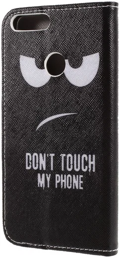 Huawei P Smart Portemonnee Hoesje met Don't Touch My Phone Print afbeelding 9