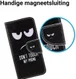 Huawei P Smart Portemonnee Hoesje met Don't Touch My Phone Print afbeelding 3