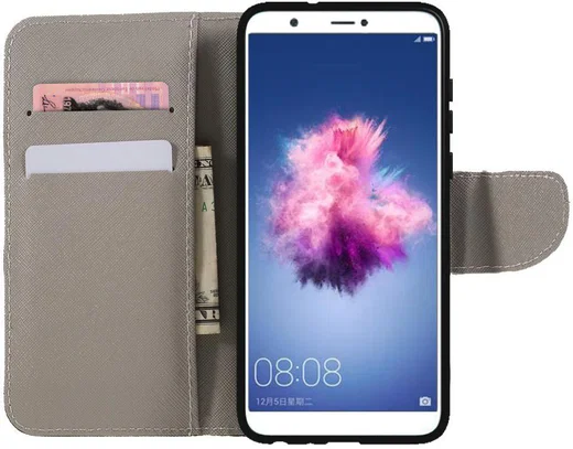 Huawei P Smart Portemonee Hoesje met Vlinders Print afbeelding 2