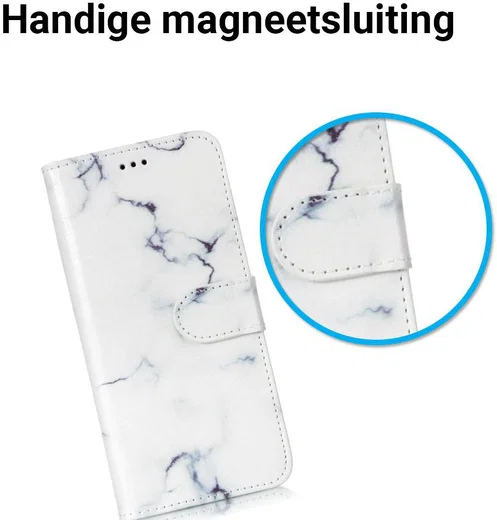 Samsung Galaxy S9 Portemonnee Hoesje Wit Marmer Print afbeelding 5
