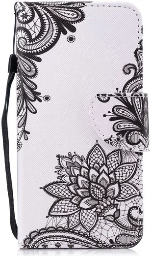 Huawei P Smart Portemonnee Hoesje met Bloem Print afbeelding 1