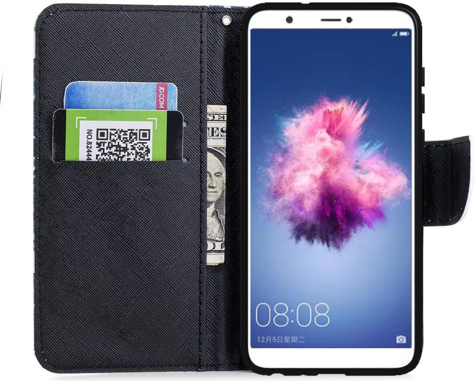 Huawei P Smart Portemonnee Hoesje met Bloem Print afbeelding 2