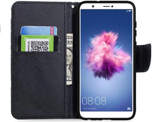 Huawei P Smart Portemonnee Hoesje met Bloem Print afbeelding 2